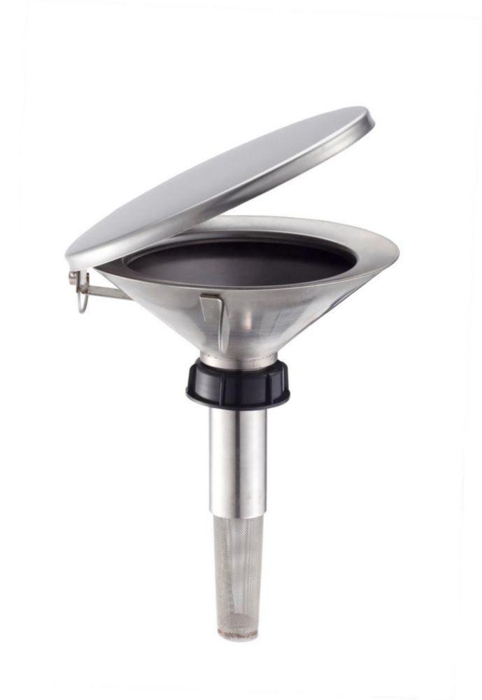 Sicherheits-Trichter Typ 2, Gr. 50-180 flache Ausführung, mit PVC- Verschluss, Deckel u. Flammensperre für Kunststoffbehälter