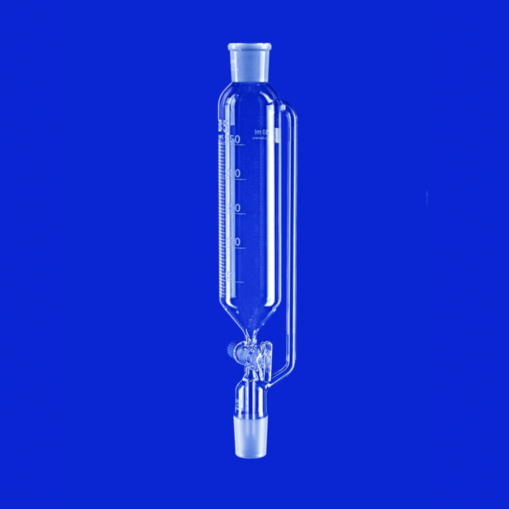 Tropftrichter, zylindrisch, mit Druckausgleich, Borosilikatglas 3.3, mit Glasküken