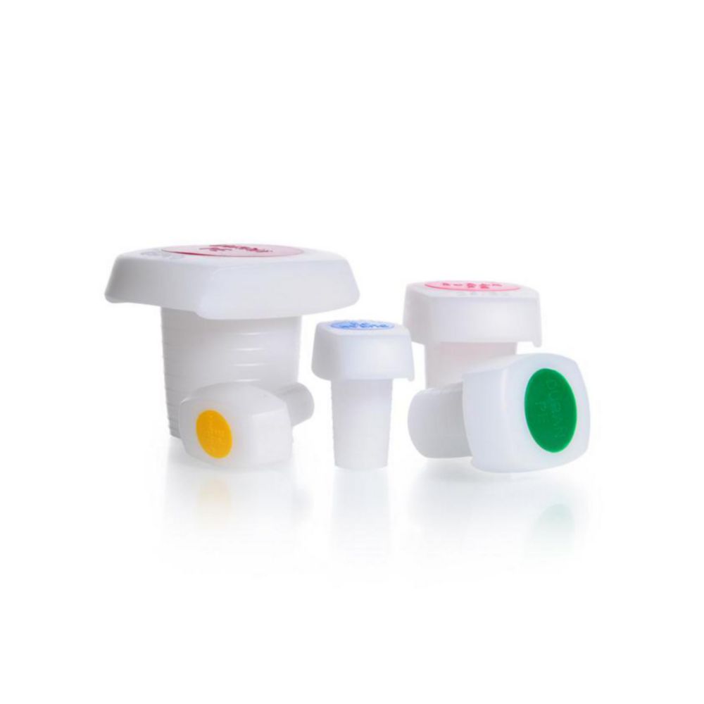 Kunststoff-Stopfen aus Polyethylen, mit braunem Einsatz, NS 45/40