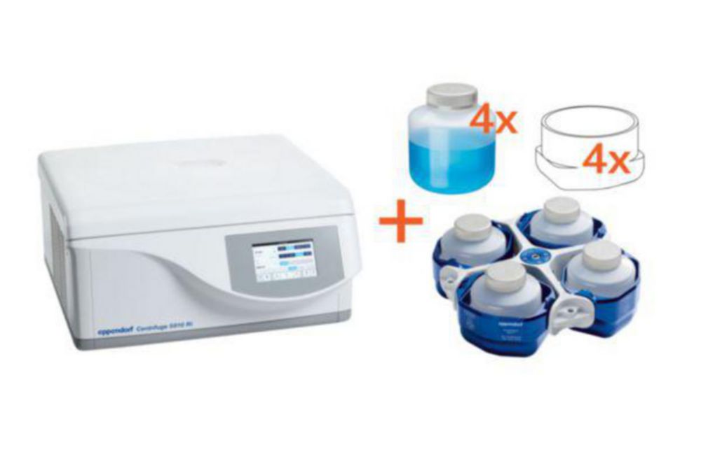 Zentrifuge 5910 Ri (General Lab Produkt) mit Rotor S-4xUniversal, inkl. Universalbechern, Adaptern und Flaschen