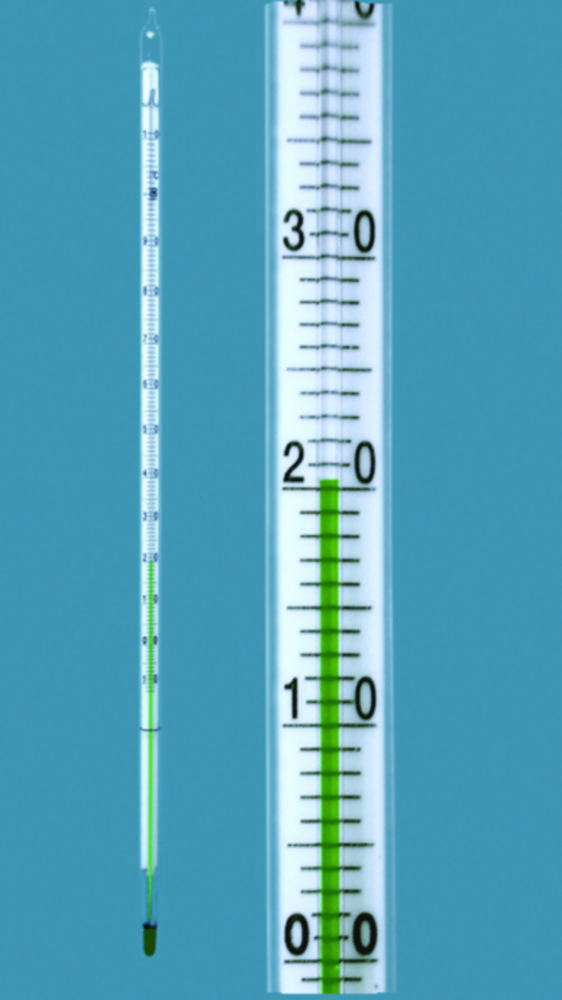 Allgebrauchsthermometer, Einschlussform, grüne Füllung