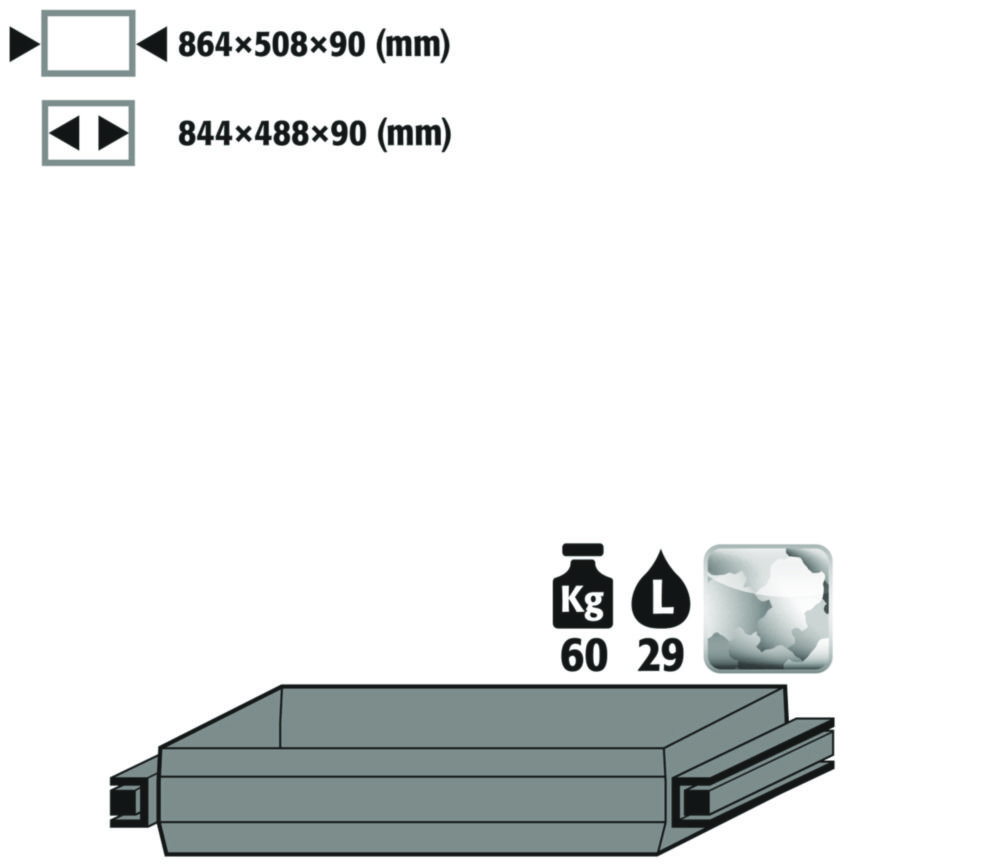 Auszugswanne Edelstahl Volumen:29 Liter für Modell(e): Q90, S90, S60