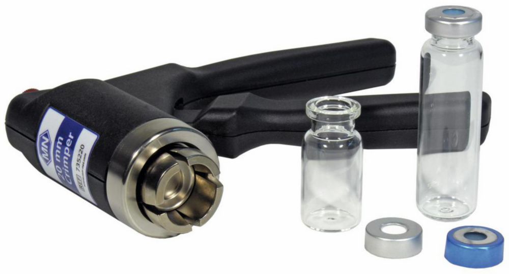 Verschließzange, egronomisch für 20mm Alu-Bördelkappen