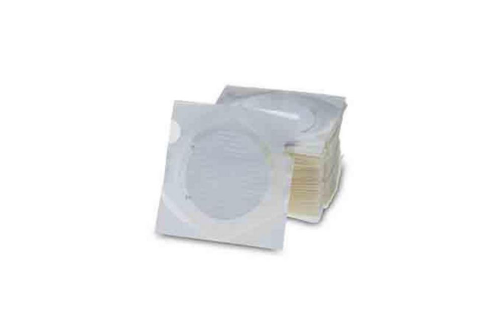 Membranringe ME27/21 ST, Mischester weiß, 0,8 µm, 3,1 mm, Netz schwarz steril, VE=100  (Kein ADR)