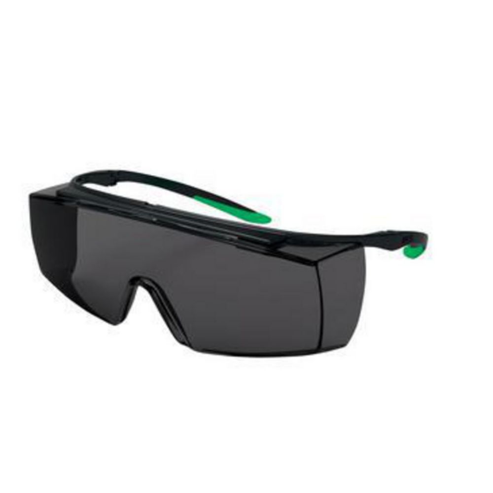 Schutzbrille super f OTG 9169 Farbe: schwarz/grün, Scheibe: PC grau Schweißerschutz 5, infradur AF