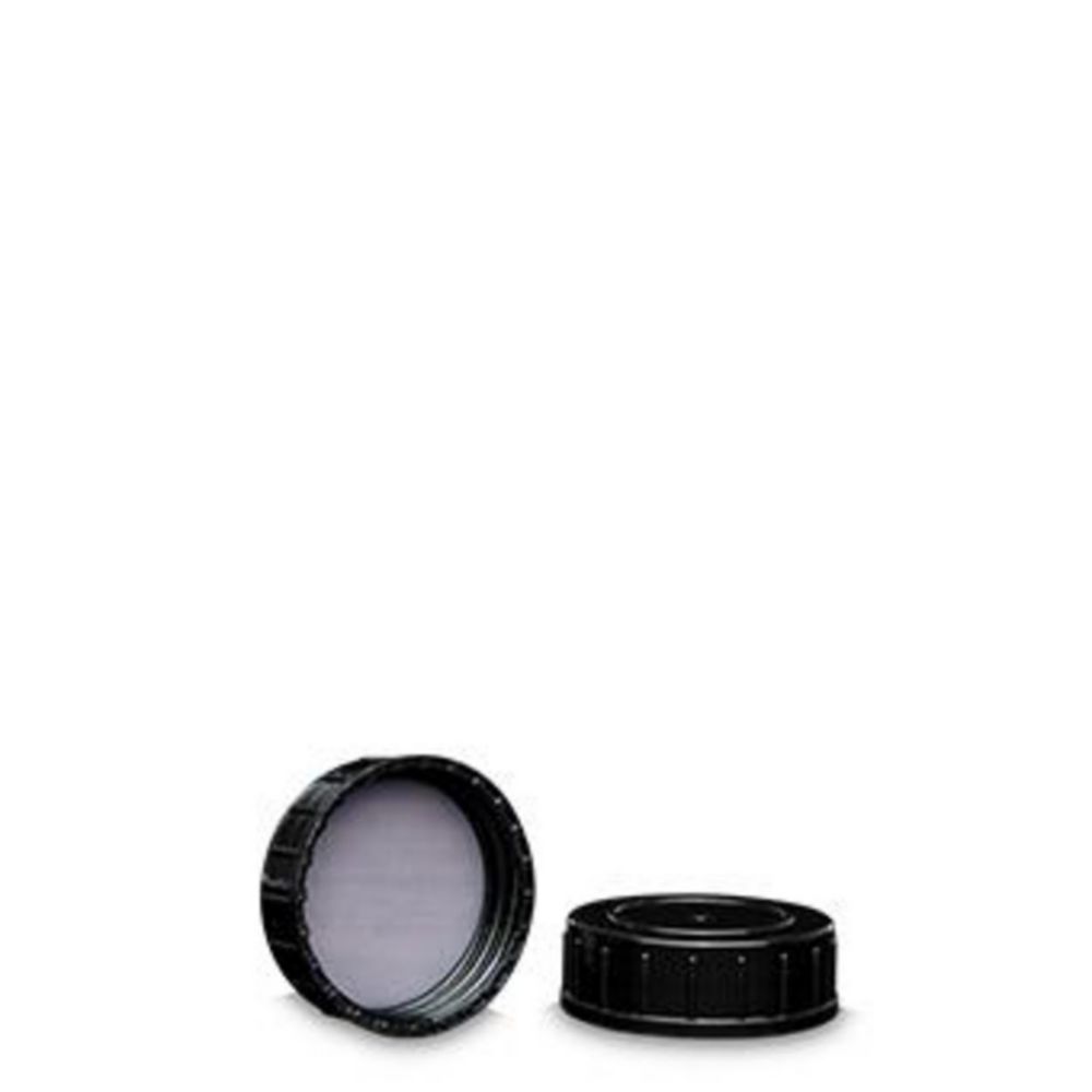 Schraubverschlüsse, PP, schwarz mit PTFE-Einlage, GL40, VE=200