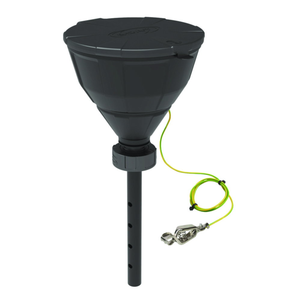 Sicherheitstrichter mit Kugelventil, V2.0, HDPE, elektrisch ableitfähig