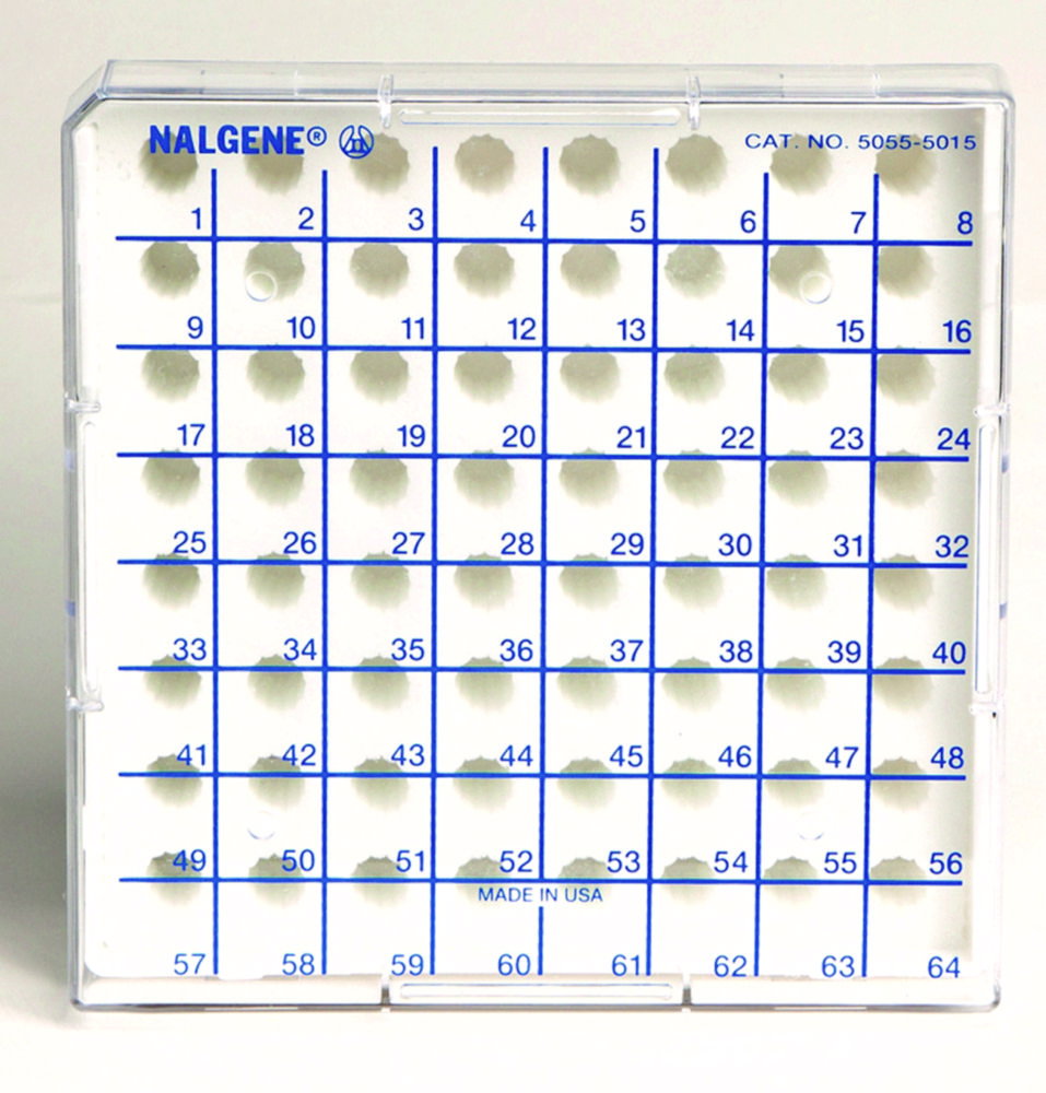 Lagerungsboxen für Mikrozentrifugenröhrchen, Nalgene™, Typ 5055, PC
