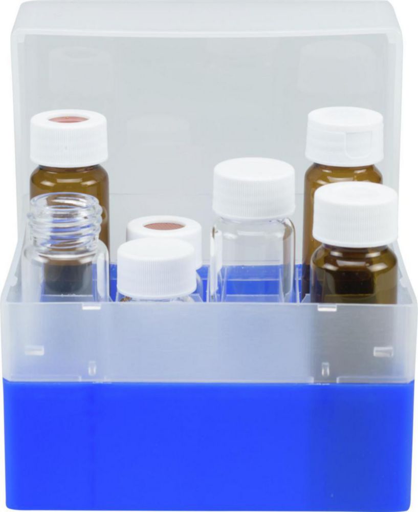 Behälter für Probengläser (16 Pos.) 130x130x102 mm für Probengläser N 24