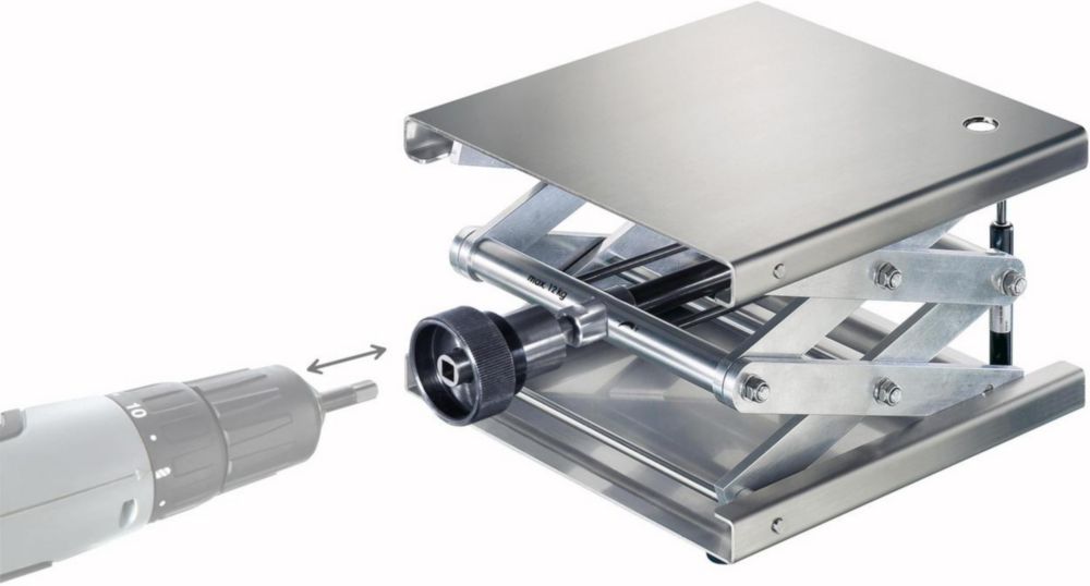 Hebebühne 300 x 300 mm DIN 12897, verstellbar per Akkuschrauber