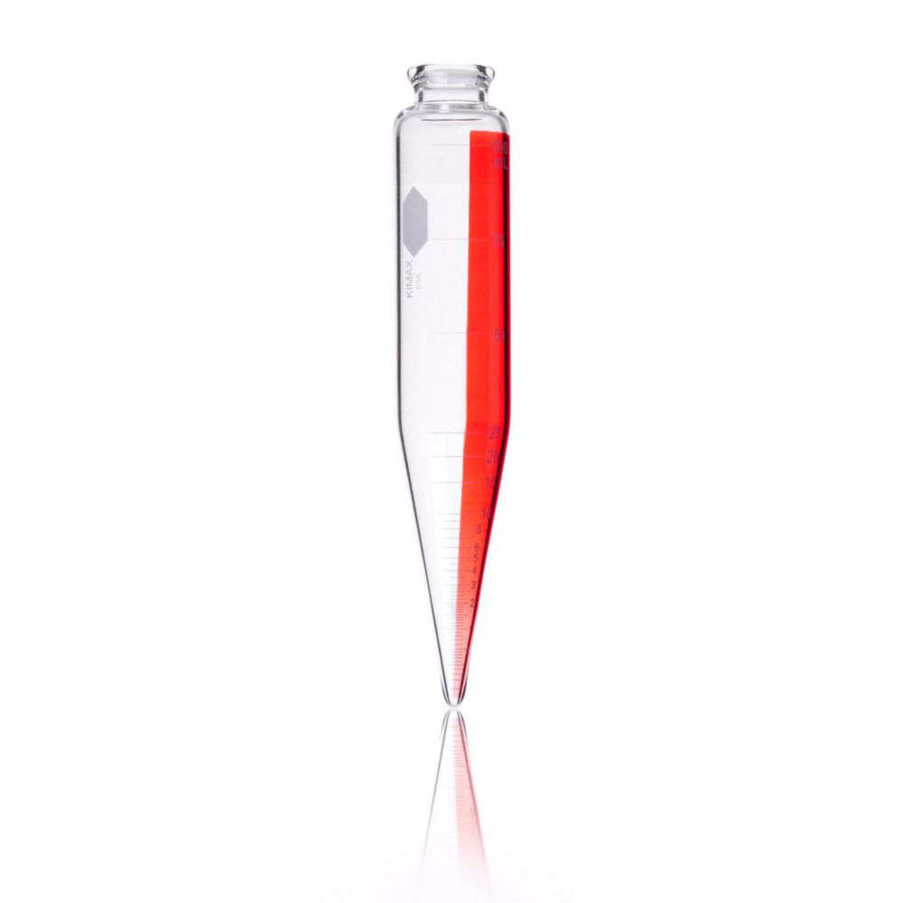 ASTM-Zentrifugengläser, California, Borosilikatglas 3.3 | Nennvolumen: 100 ml, Max. RZB: 800 x g, Abmessungen (ØxH): 38 x 200 mm