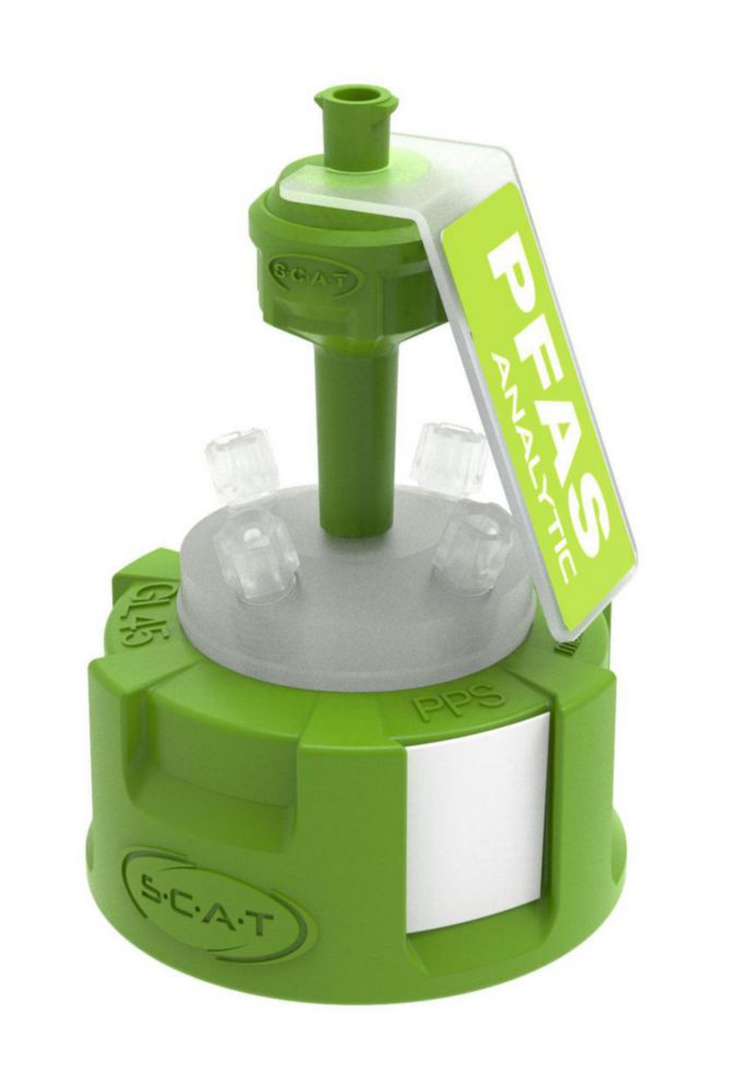 Safety caps, GL45, PPS/PP, PFAS-Analytik | Gewinde: GL 45, Kapillaranschlüsse: 4