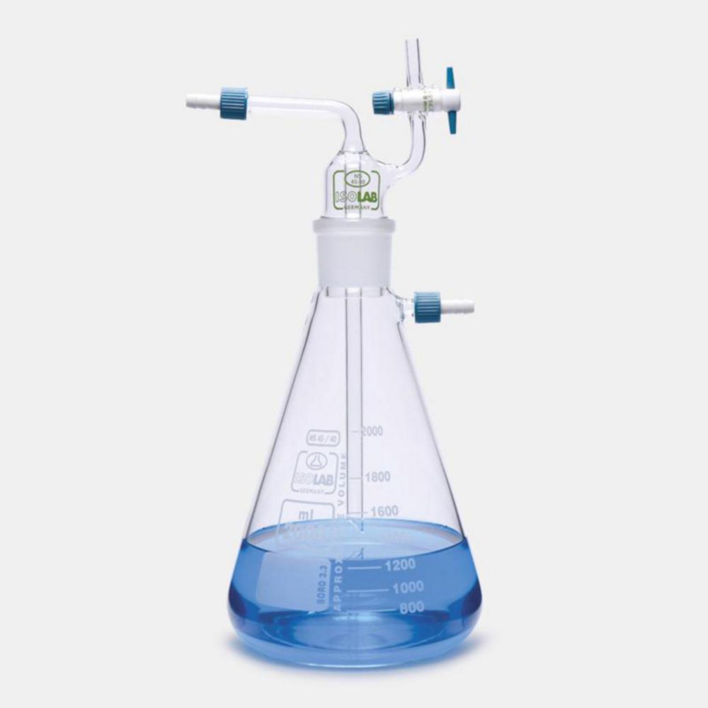 Verteiler- Filterflasche, Erlenmeyer für Vakuumsystem, 2000 ml