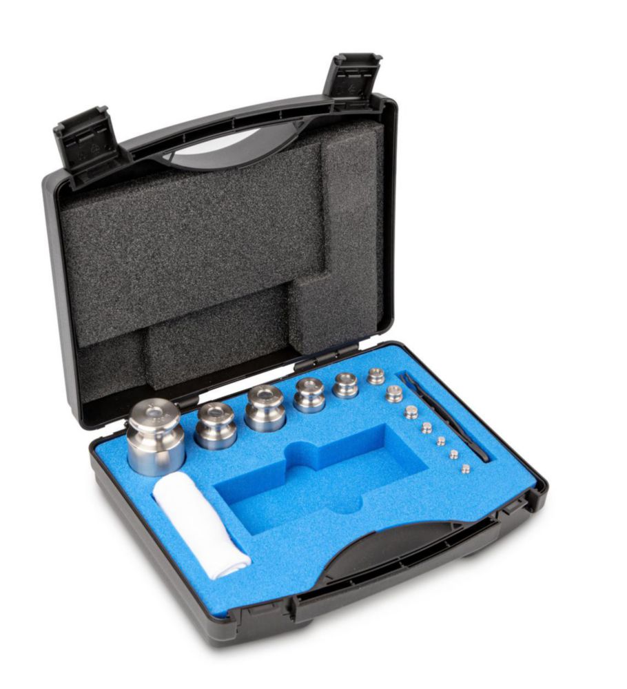 Gewichtssatz M1, 1g...500g, Edelstahl, feingedreht, im Kunststoff-Koffer