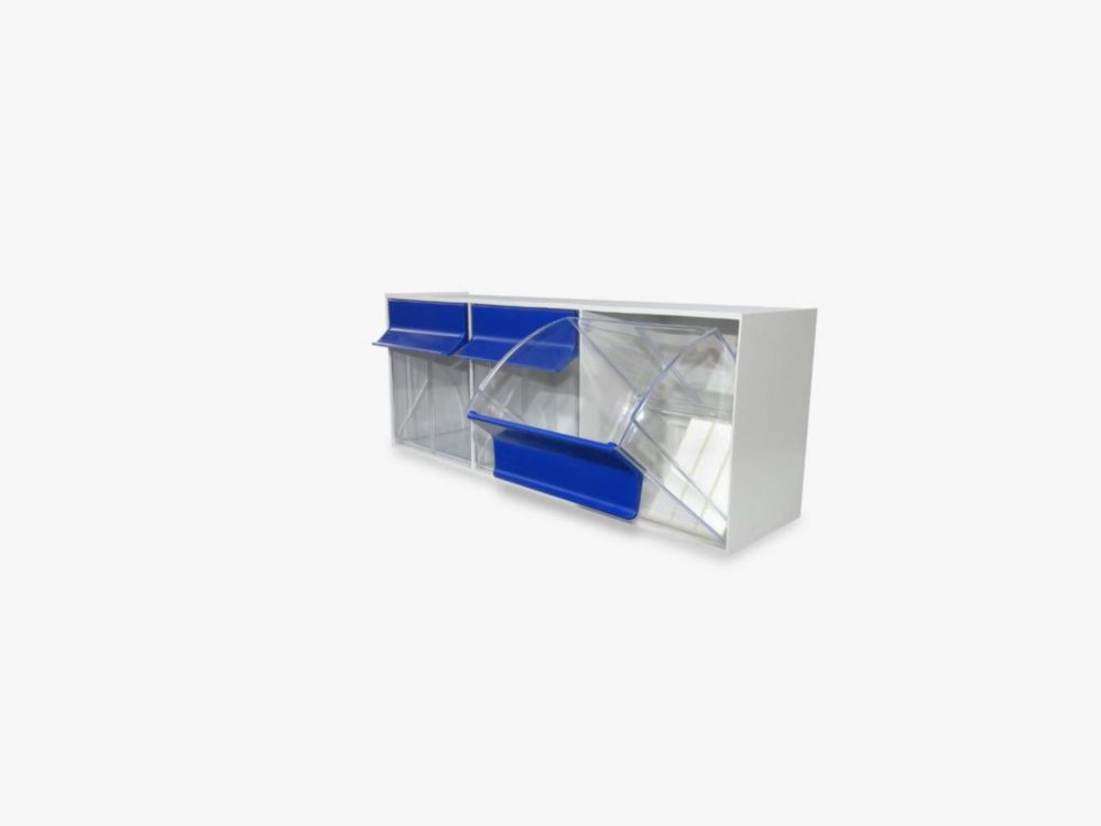 Lagersystem MultiStore Riegel Nr. 3 hochschlagfestem Kunststoff, lichtgrau, 198x601x238mm