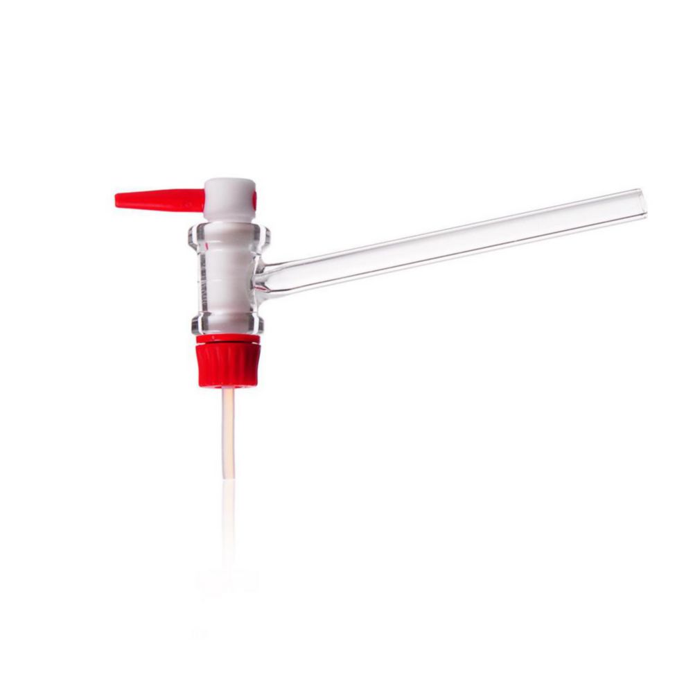 Bürettenhahn, seitlich kompl. mit PTFE Küken NS 12,5 Bohrung 2,5 mm, Ansatz 100 ml, DURAN