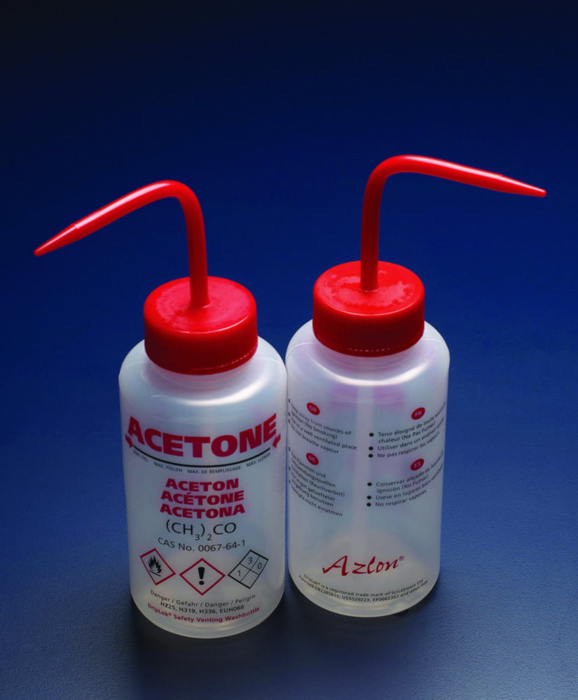 Sicherheitsspritzflaschen DripLok®, mit Aufdruck, Weithals, LDPE