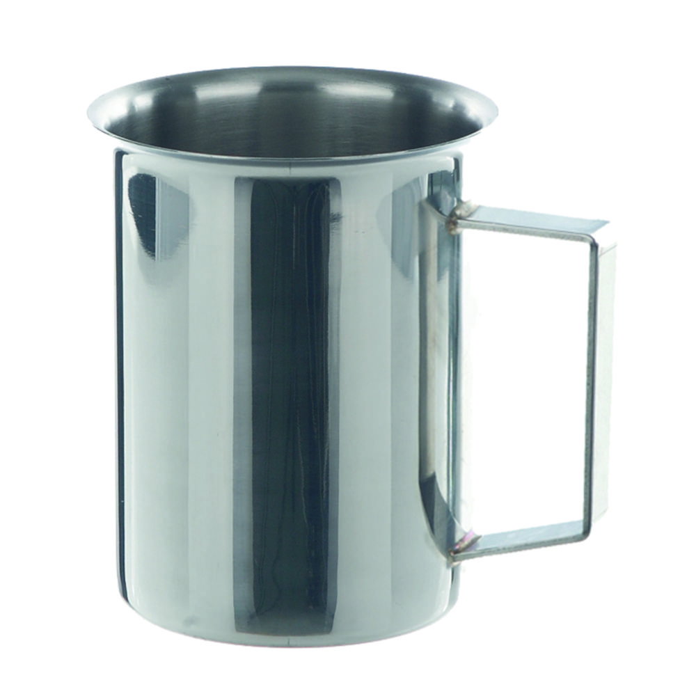 Becher, Edelstahl, mit Rand und Griff