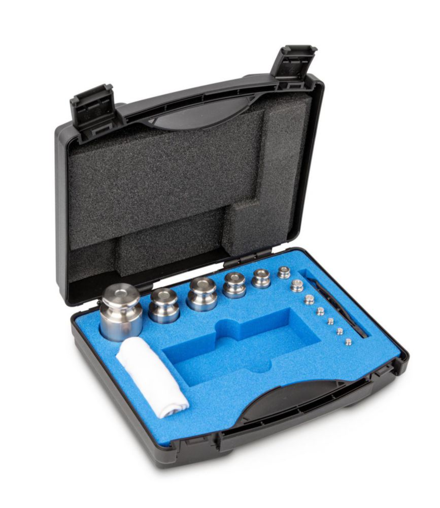 Gewichtssatz F2, 1g...500g Edelstahl, feingedreht, im Kunststoff-Koffer