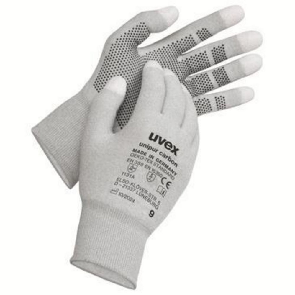 Nylon-Strick-Handschuhe Unipur carbon, Größe 6, Paar