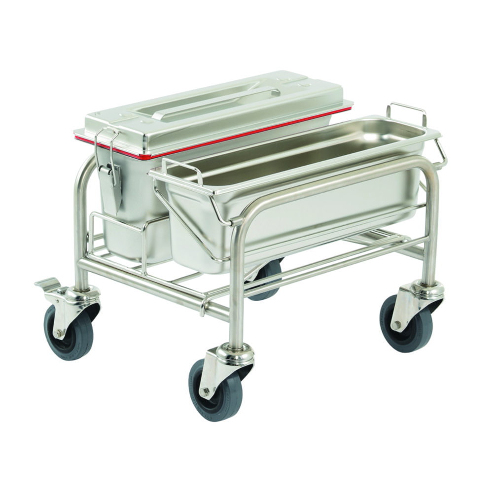 Reinigungswagen Clino® CR mini EM-GMP1, Edelstahl | Typ: Clino® CR mini EM-GMP1, Abmessungen (B x T x H) mm: 530 x 430 x 430