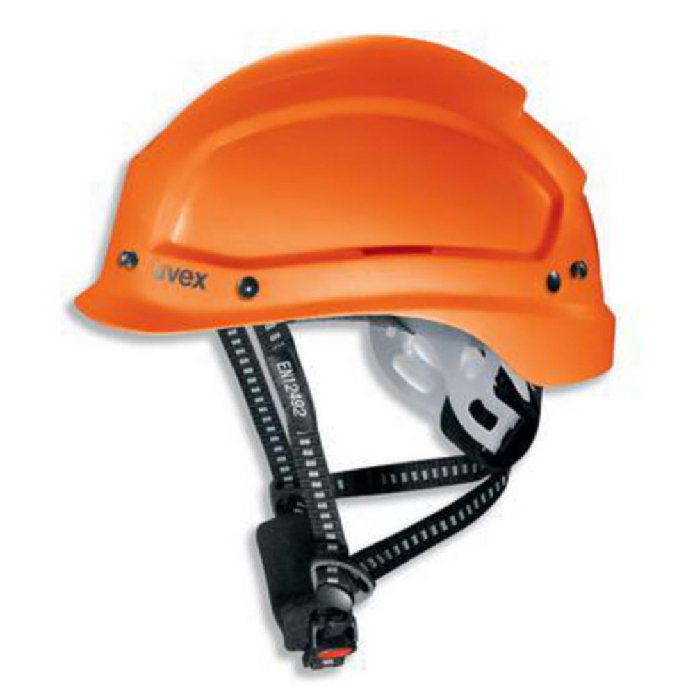Schutzhelm pheos alpine orange mit Befestigungsmöglichkeit für Vollsichtbrille und Helmlampe