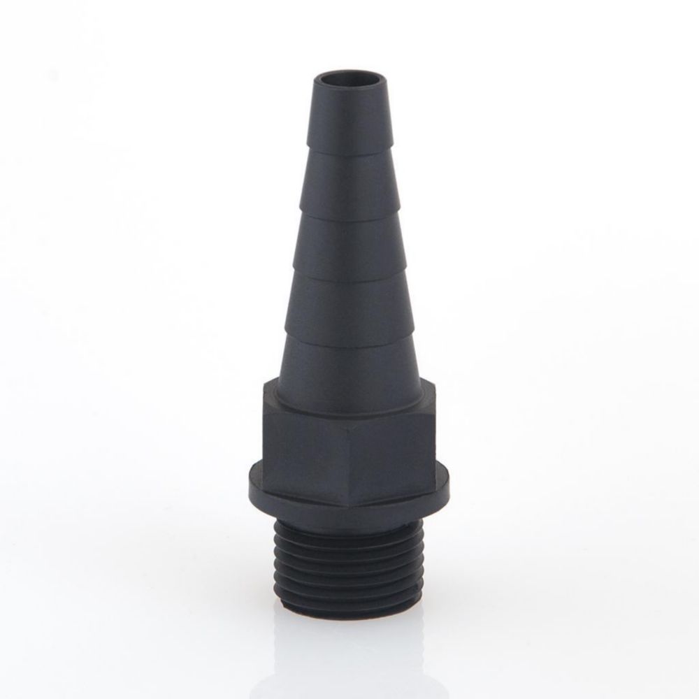 Ellbogenstück für Rohrleitungssystem, PE-HD elektrisch ableitfähig, Anschluss oben für 32 mm Rohr (w), Gewinde unten GL25 (m)