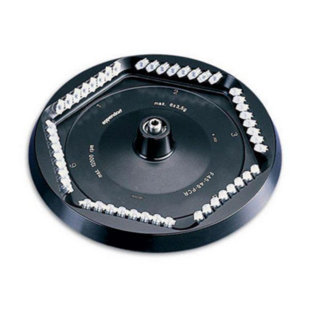 Festwinkelrotor F-45-48-PCR für Zentrifugen 5804/5804 R, 5810/5810 R | Typ: F-45-48-PCR, Für Gefäße: 48 x 0,2 ml oder 6 x 8 oder 6 x 5 Streifen