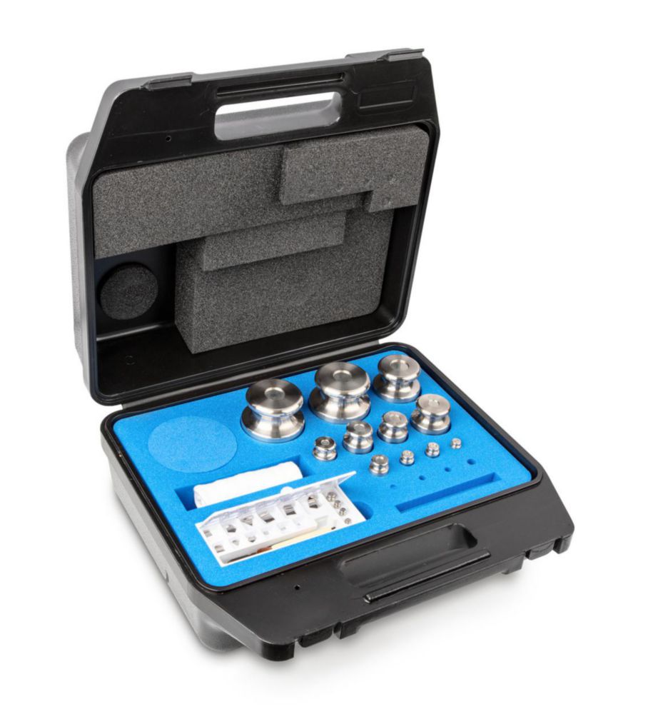 Gewichtssatz F2, 1mg...2kg Edelstahl, feingedreht, im Kunststoff-Koffer