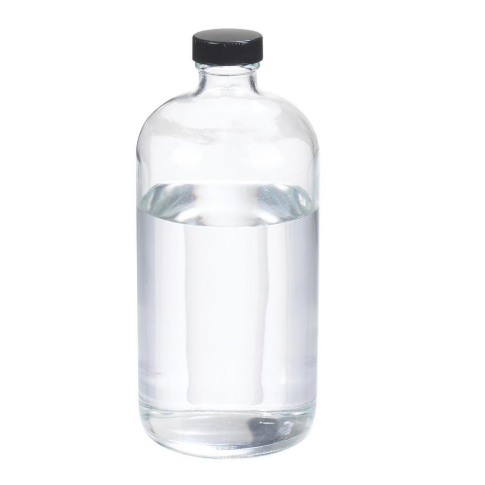 WHEATON-Boston-Rundflaschen 1000 ml Natronkalkglas klar, schwarze Kappe phenolisch, und PE Kern Liner, VE=12  (W216817)