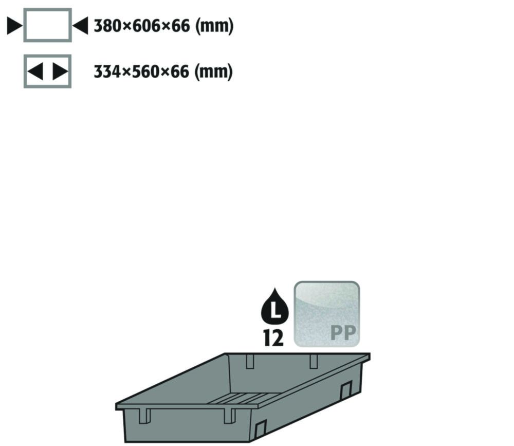 Einlegewanne für AZ 12L, PP, roh Natur S90 600 T=750mm