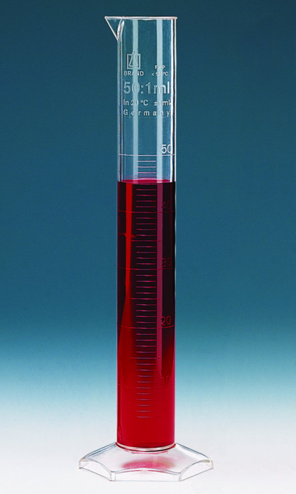 Messzylinder, PMP, Klasse B, erhabene Graduierung | Nennvolumen: 10 ml, Teilung: 0.2 ml