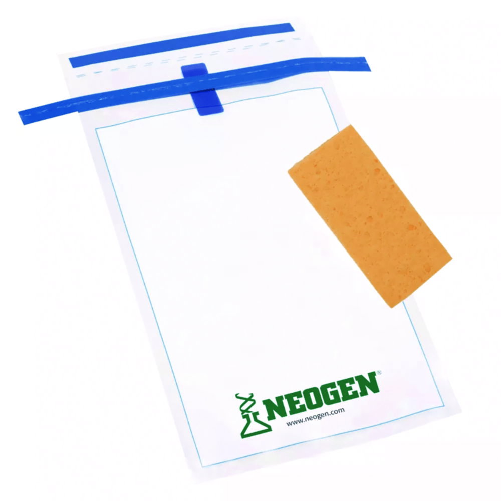 Probenbeutel mit hydratisiertem Schwamm, mit Letheen-Bouillon