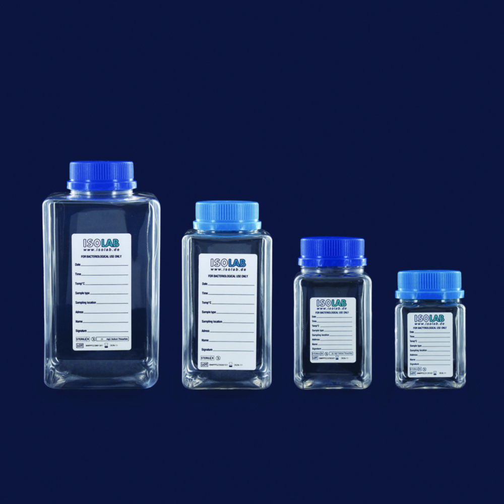 Wasserprobenflaschen, PP, mit Natriumthiosulfat, lose verpackt, transparent