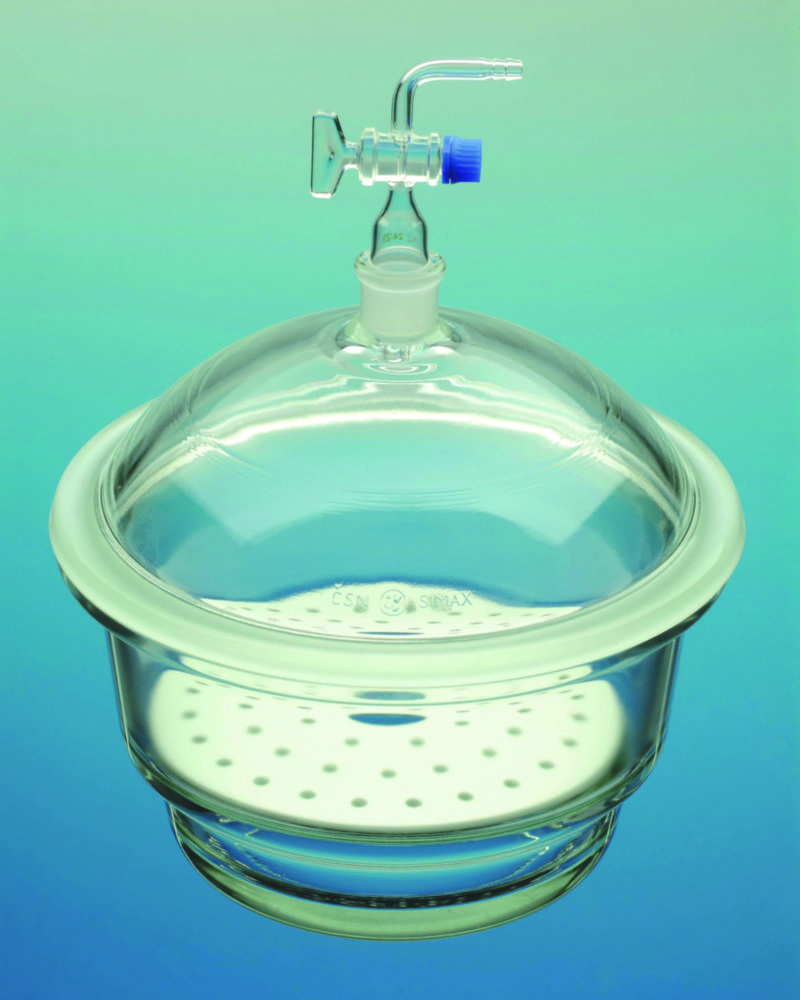 Vakuum-Exsikkatoren, Borosilikatglas 3.3, mit Tubus und Hahn 24/29