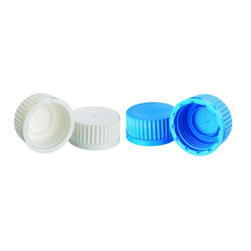 WHEATON-Schraubkappen PP, blau, mit Dichtungsring 45mm VE=12