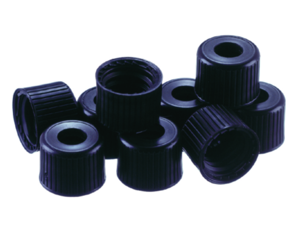 Schraubkappen offen, schwarz 8 mm Drm., PP, VE=100 -C4013-3A-