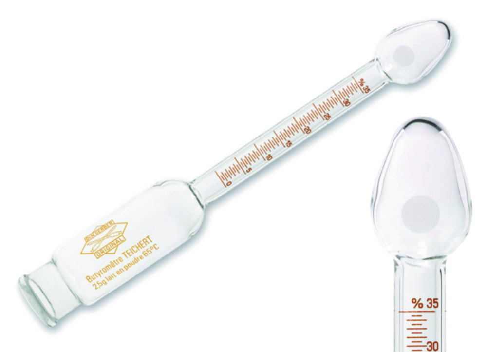 Trockenmilch-Butyrometer Teichert mit Zubehör