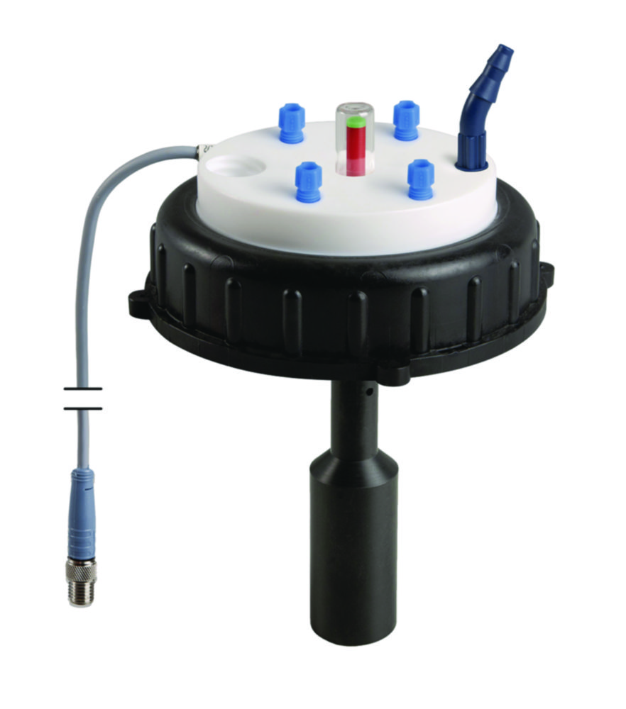 SafetyWasteCap, S95 elektr. Füllstandskontrolle, 4x 2.3/3.2 mm AD, 1x 6.4 - 9.0 mm ID