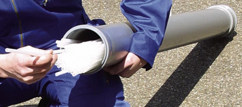 Saugrohre gebogen, PE transparent 220 cm lang, VE=10