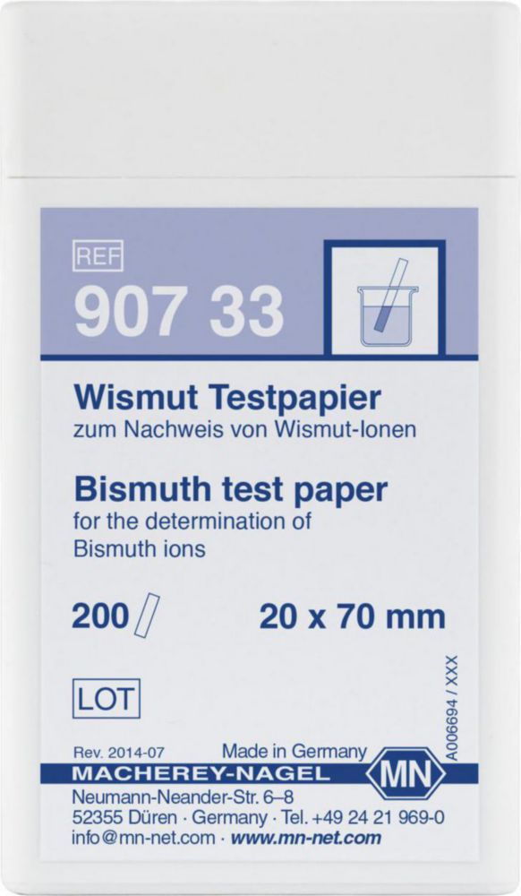 WISMUT Testpapier Packung à 200 Streifen 20 x 70 mm