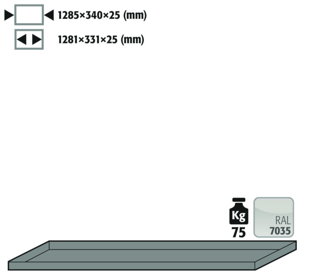 Fachboden, Stahlblech pulverbeschichtet RAL 7035