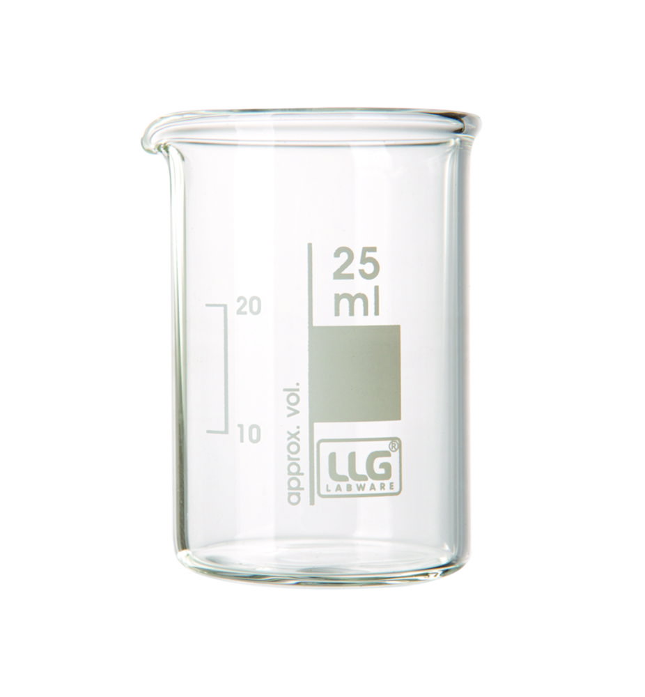 LLG-Bechergläser, Borosilikatglas 3.3, niedrige Form