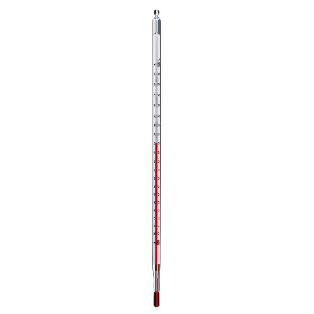 Präzisions-Laborthermometer, mit DAkkS-Kalibrierschein | Temperatur: -100 ... 30 °C, Teilung: 1 °C