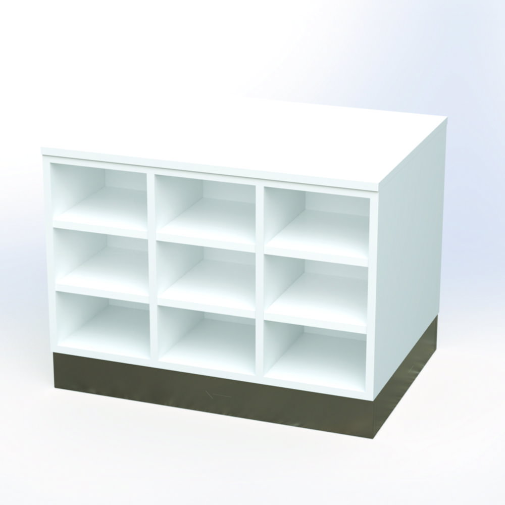 Sit-Over Bänke, Melamin, zweiseitig nutzbar mit Edelstahlsockel