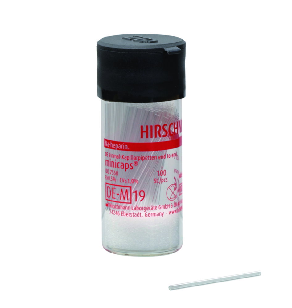Mikro-Einmalpipetten, DURAN®, minicaps® end-to-end, "Delbrück-Methode"