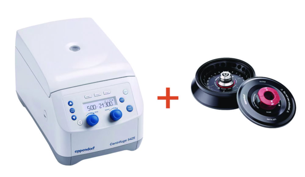 Mikrozentrifuge 5425 (General Lab Product), mit Drehknöpfen, mit aerosoldichtem Rotor FA-24x2 und QuickLock® Pro-Deckel