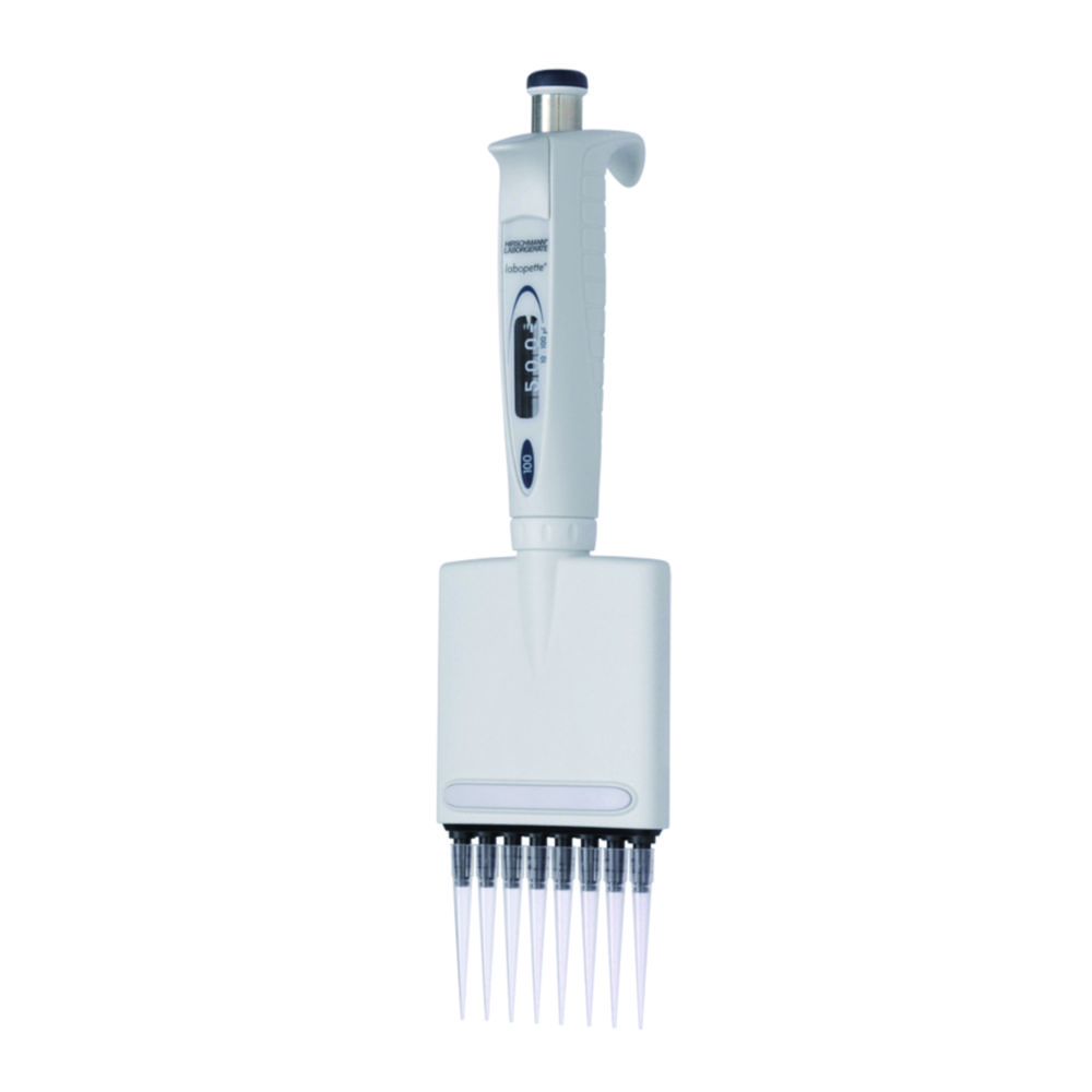 labopette® variabel 10 - 100 µl 8-Kanal Pipette mit variabler Volumeneinstellung
