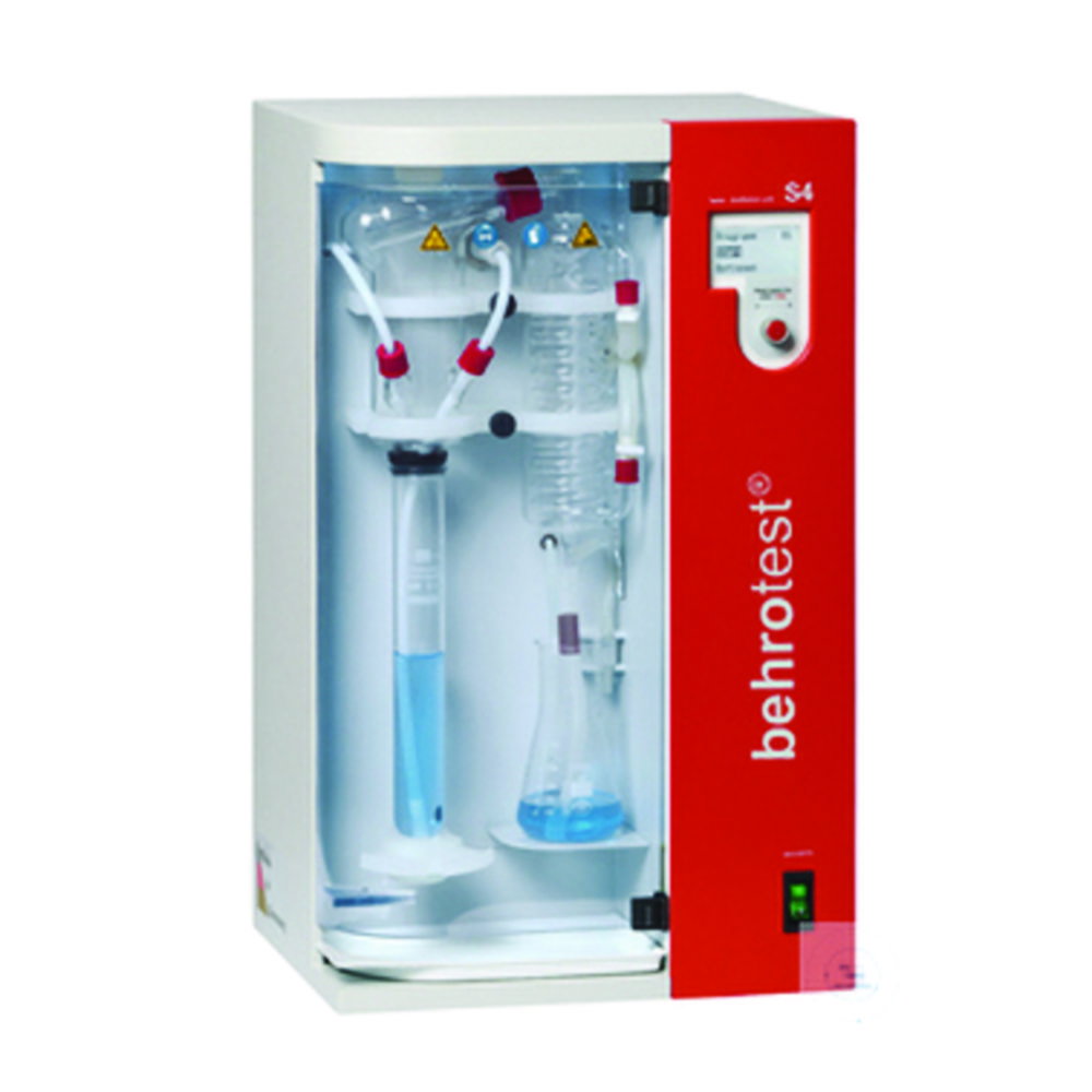 Wasserdampfdestillierer S 4 mit automatischer Zugabe von NaOH und H2O und H3BO3 mit automatischer Absaugung der Probenreste und mit 99 Programmen