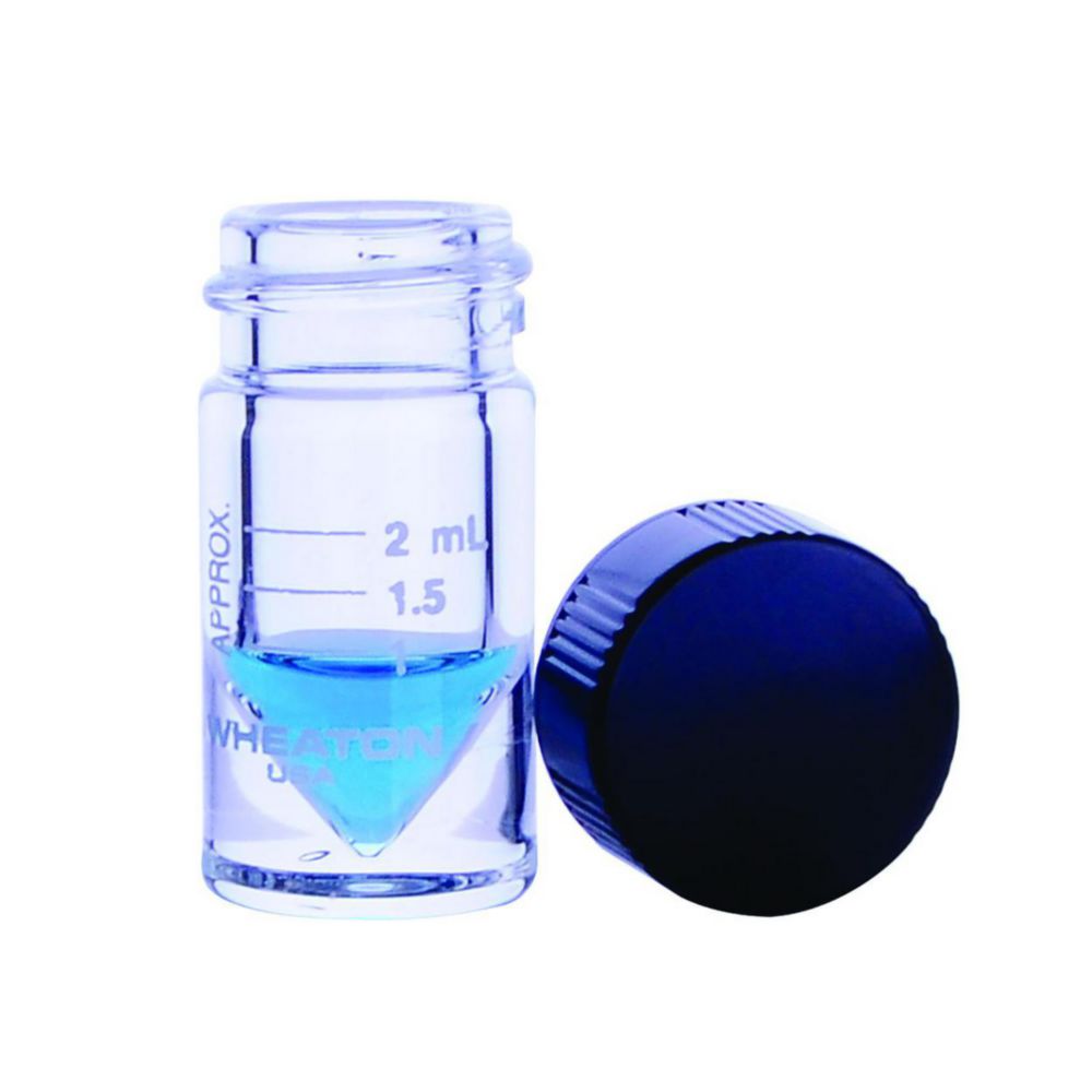 WHEATON-Fläschchen 2,0 ml, klar Borosilikatglas, graduiert, Schraubgewinde mit 20-400, VE=12   (W986272NG)